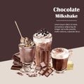 Chocolate watercolorÃÂ ingredients, making chocolate drink, illustration design
